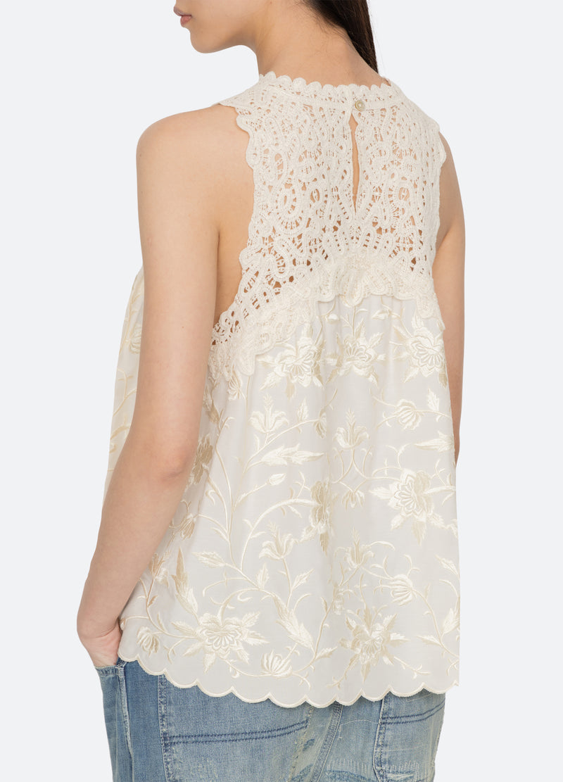 cream-alina tank-detail view 2 - 7