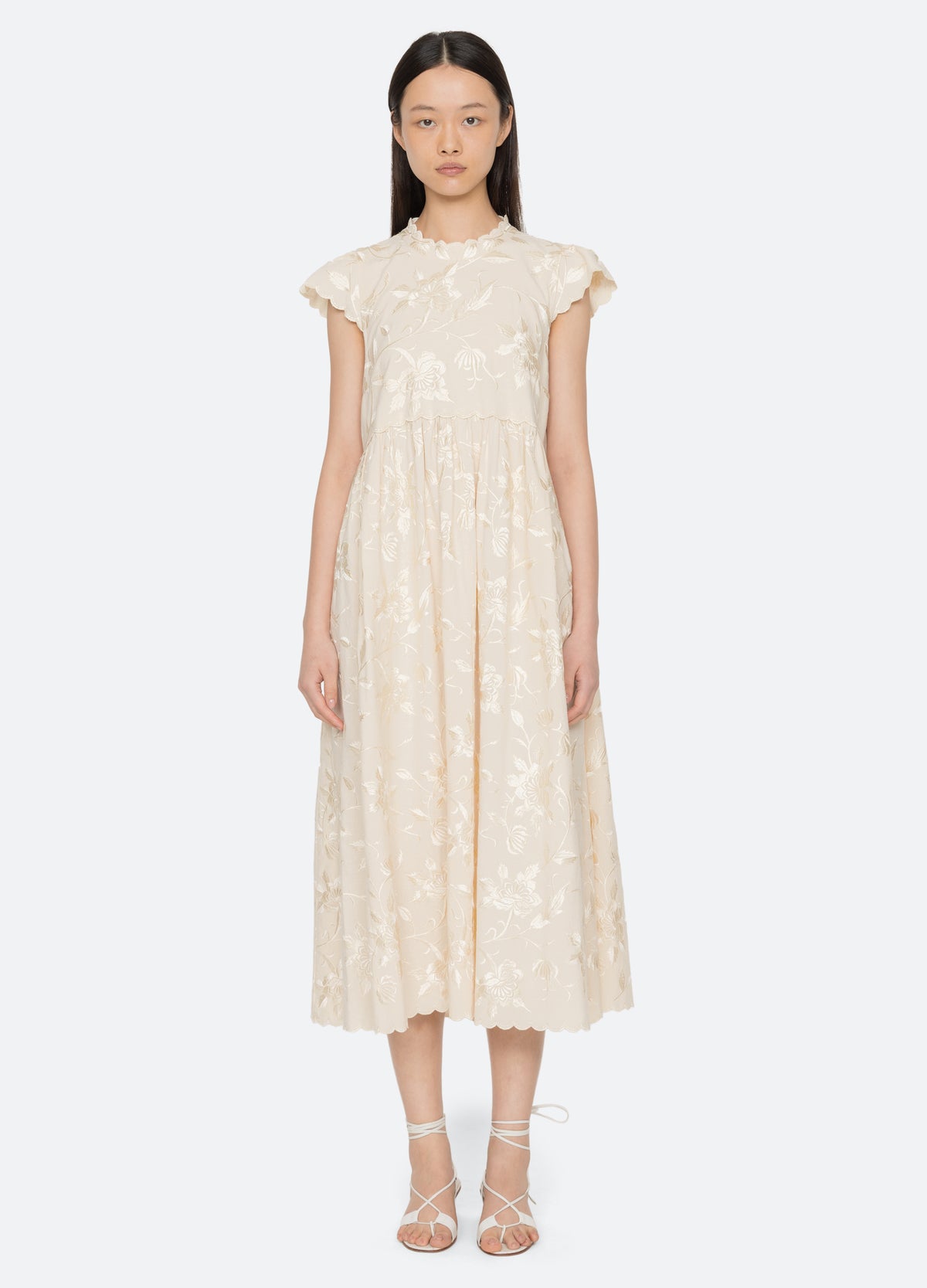 cream-alina dress-front view 2 - 5
