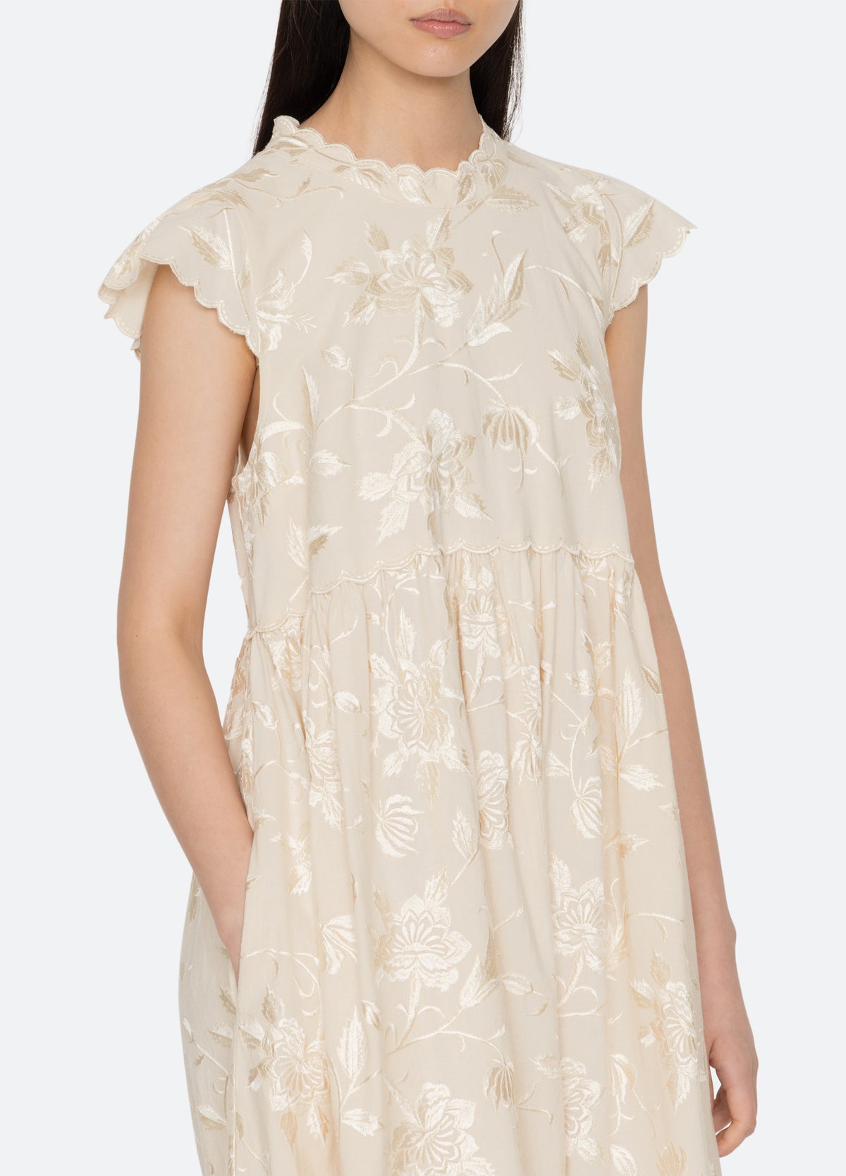cream-alina dress-detail view - 6