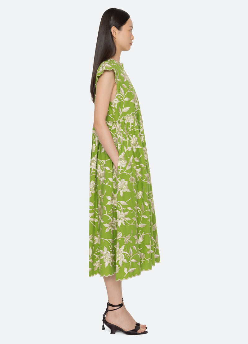 green-alina dress-side view - 9