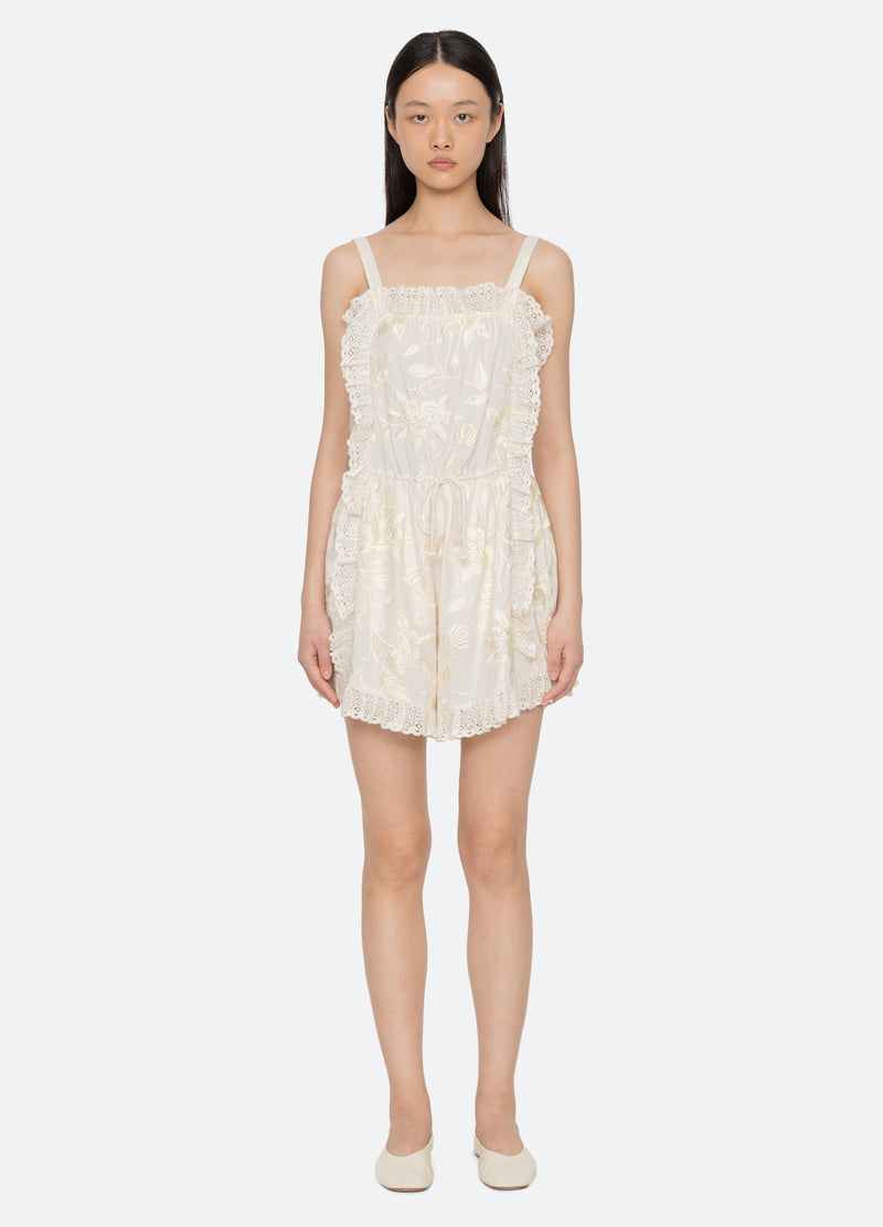 cream-alina romper-front view 2 - 6