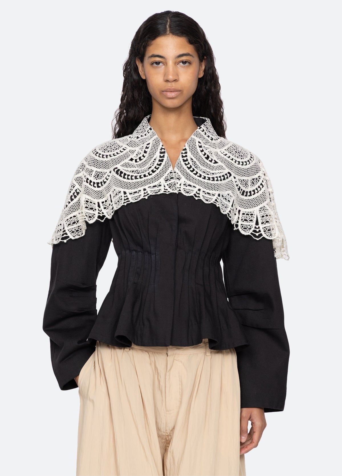 black-alina jacket-front view - 2