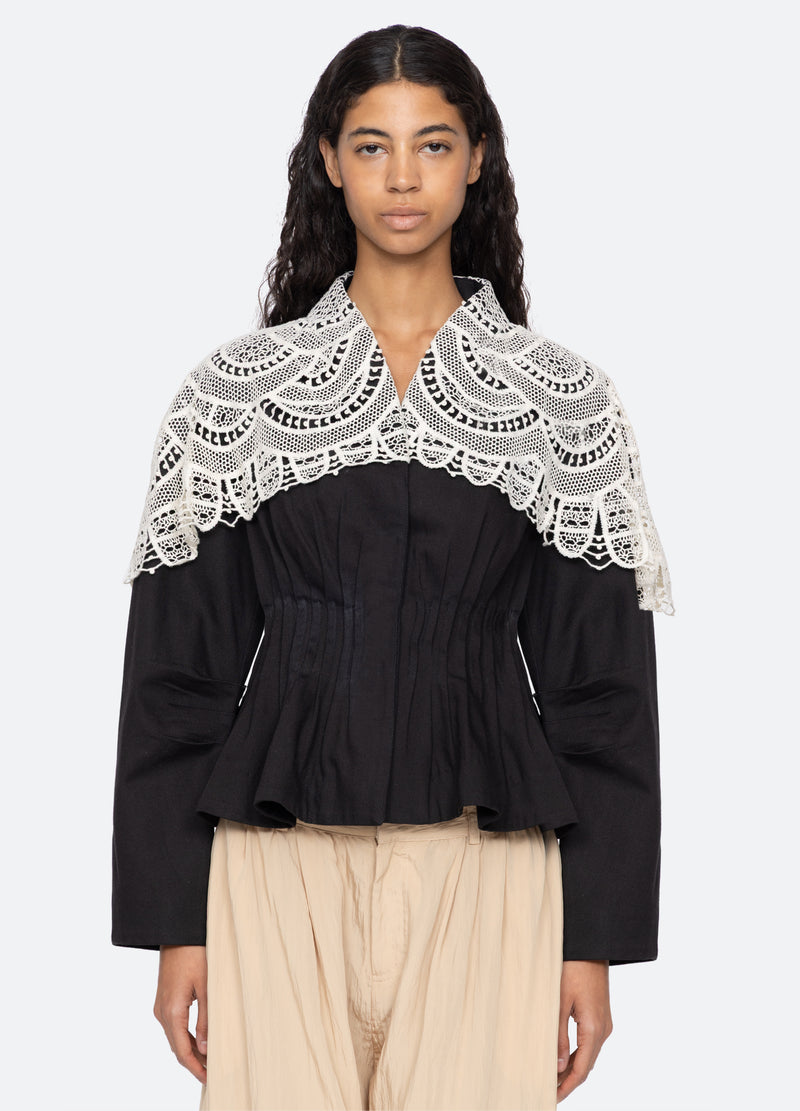 black-alina jacket-front view 2 - 7