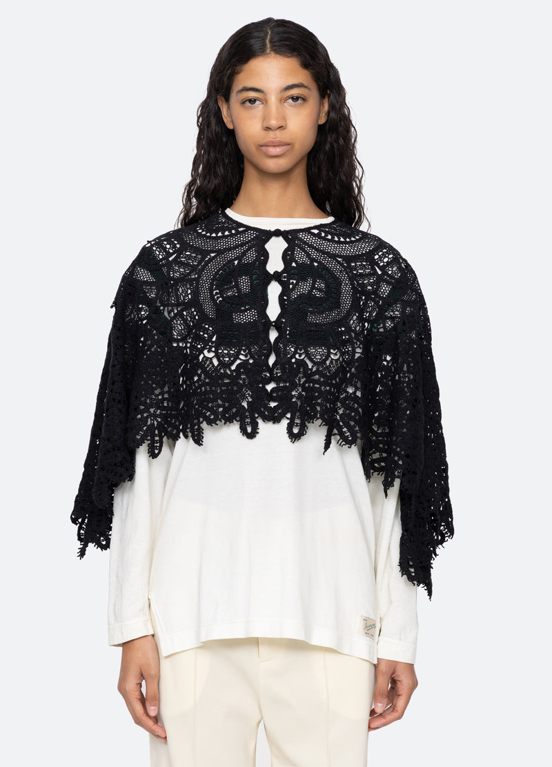 black-alina cape-front view - 9