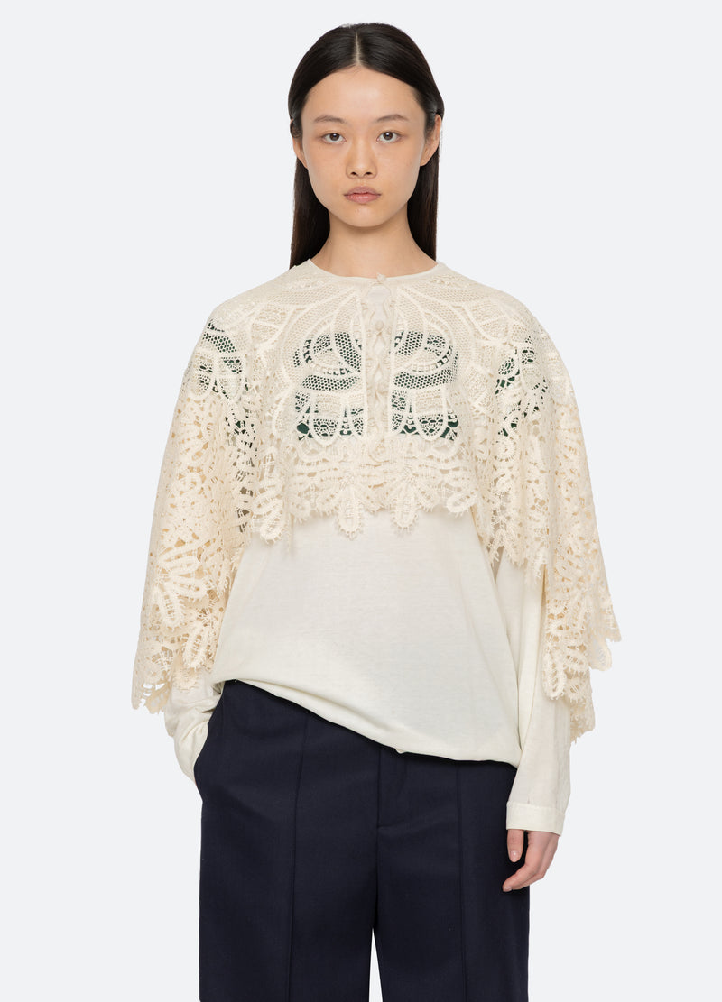 cream-alina cape-front view - 2