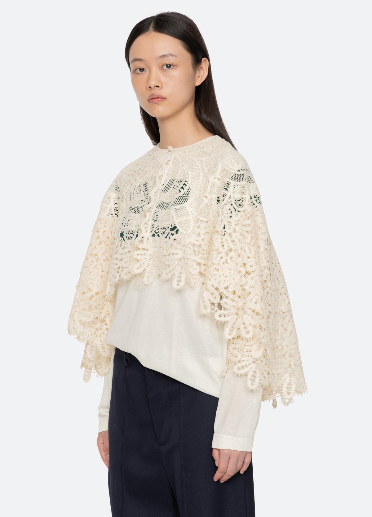 cream-alina cape-three quarter view - 5
