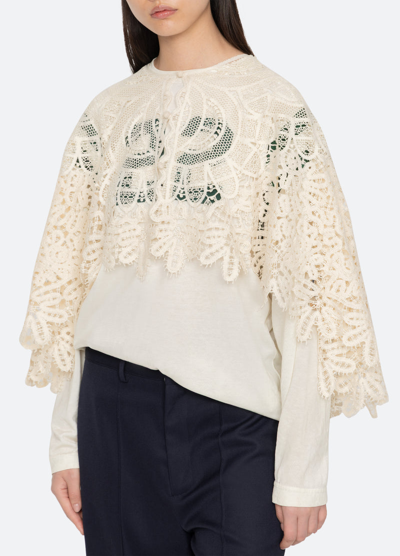 cream-alina cape-detail view - 7