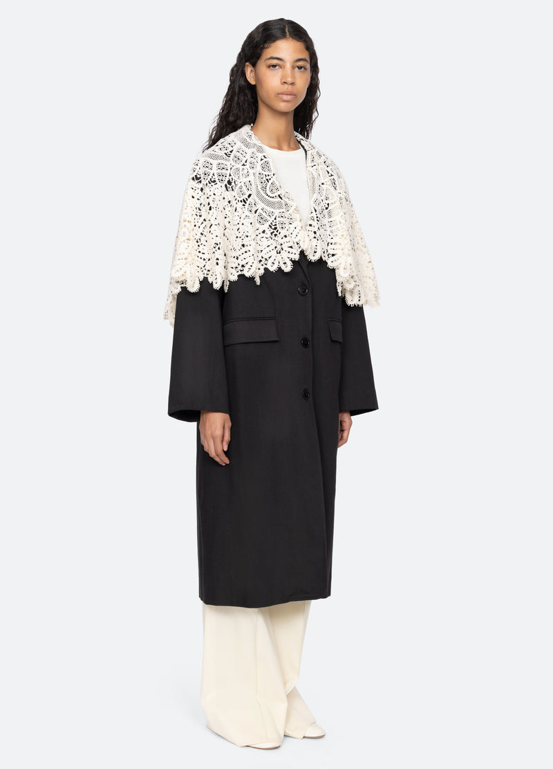 black-alina coat-three quarter view - 5