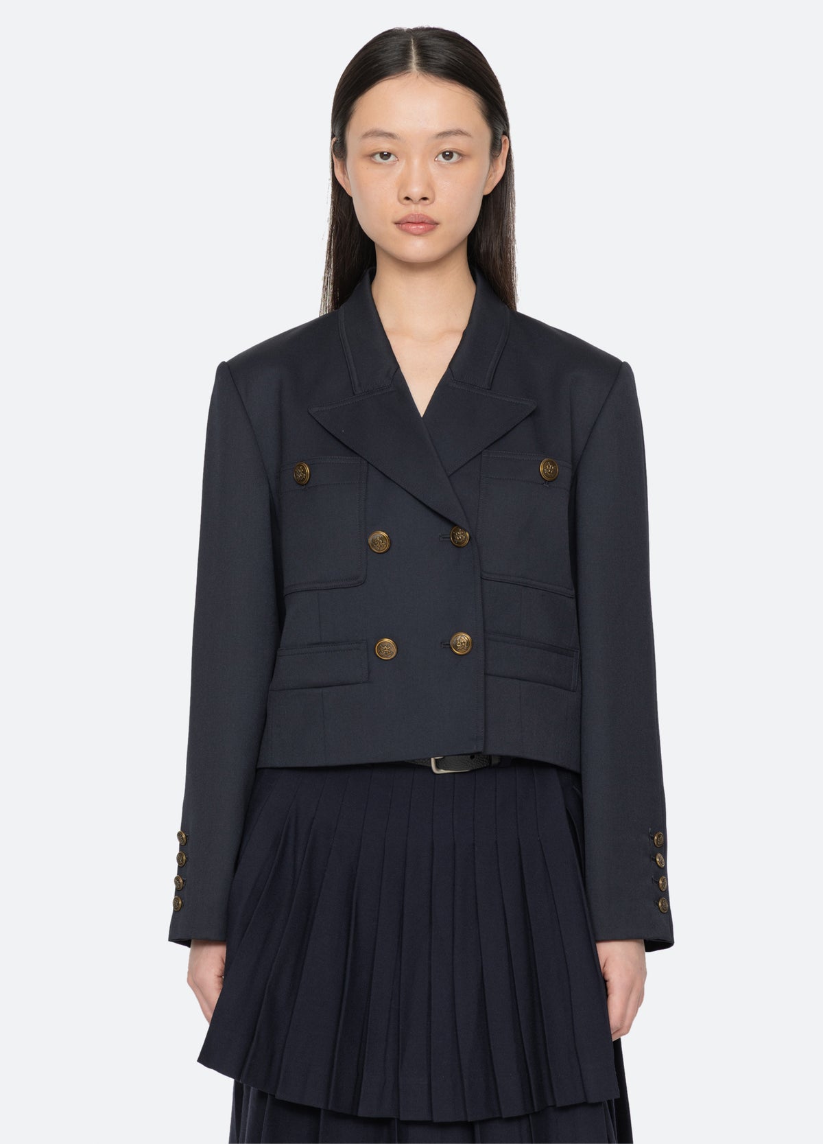 navy-taliyah blazer-front view
