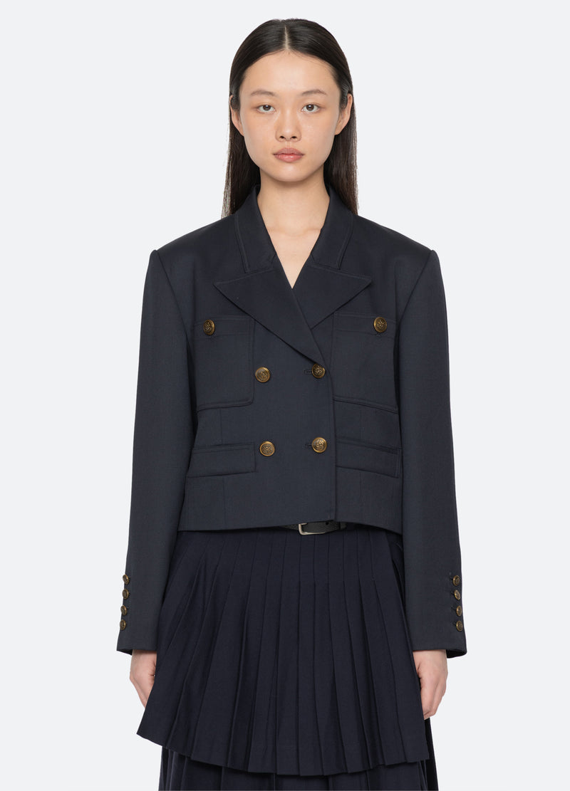 navy-taliyah blazer-front view - 1