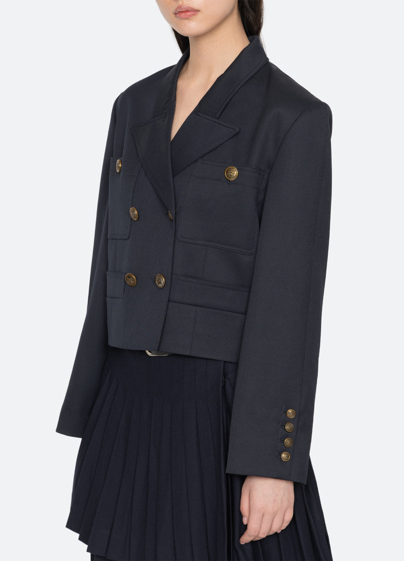 navy-taliyah blazer-detail view - 5