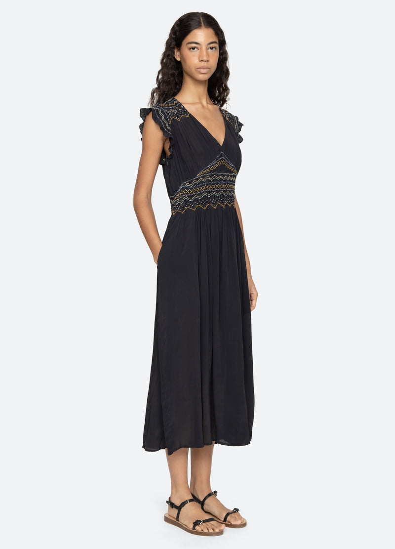 navy-anthonia dress-three quarter view - 4