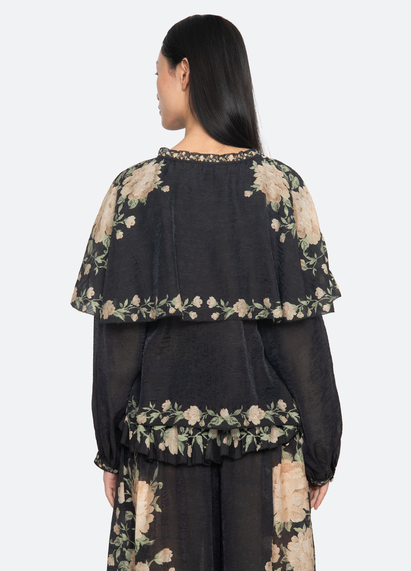 black-christina blouse-back view - 4