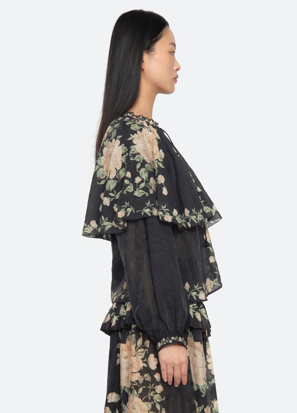 black-christina blouse-side view - 5