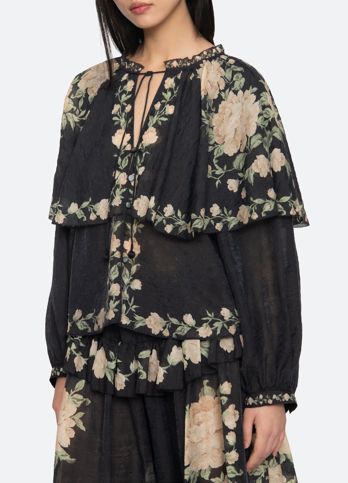 black-christina blouse-detail view - 7