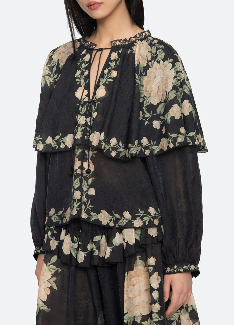 black-christina blouse-detail view - 7