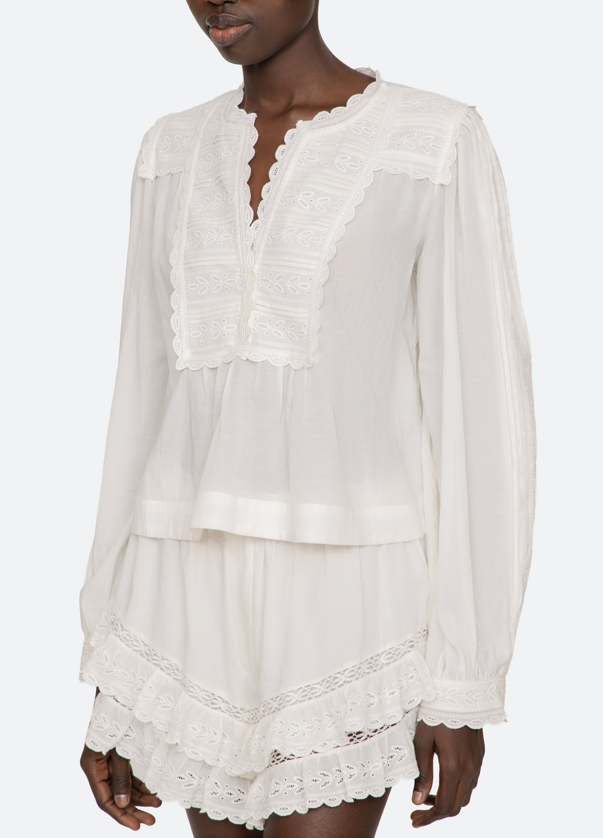 white-eliza l/s top-detail view - 5