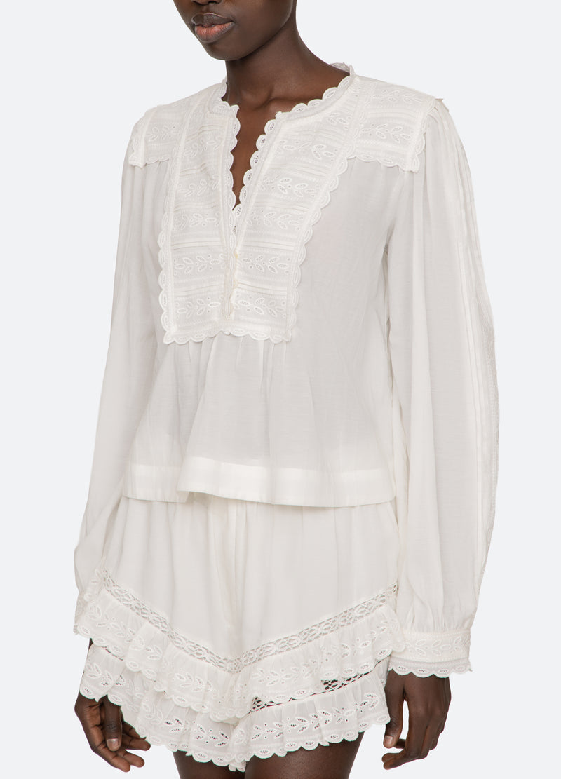 white-eliza l/s top-detail view - 5
