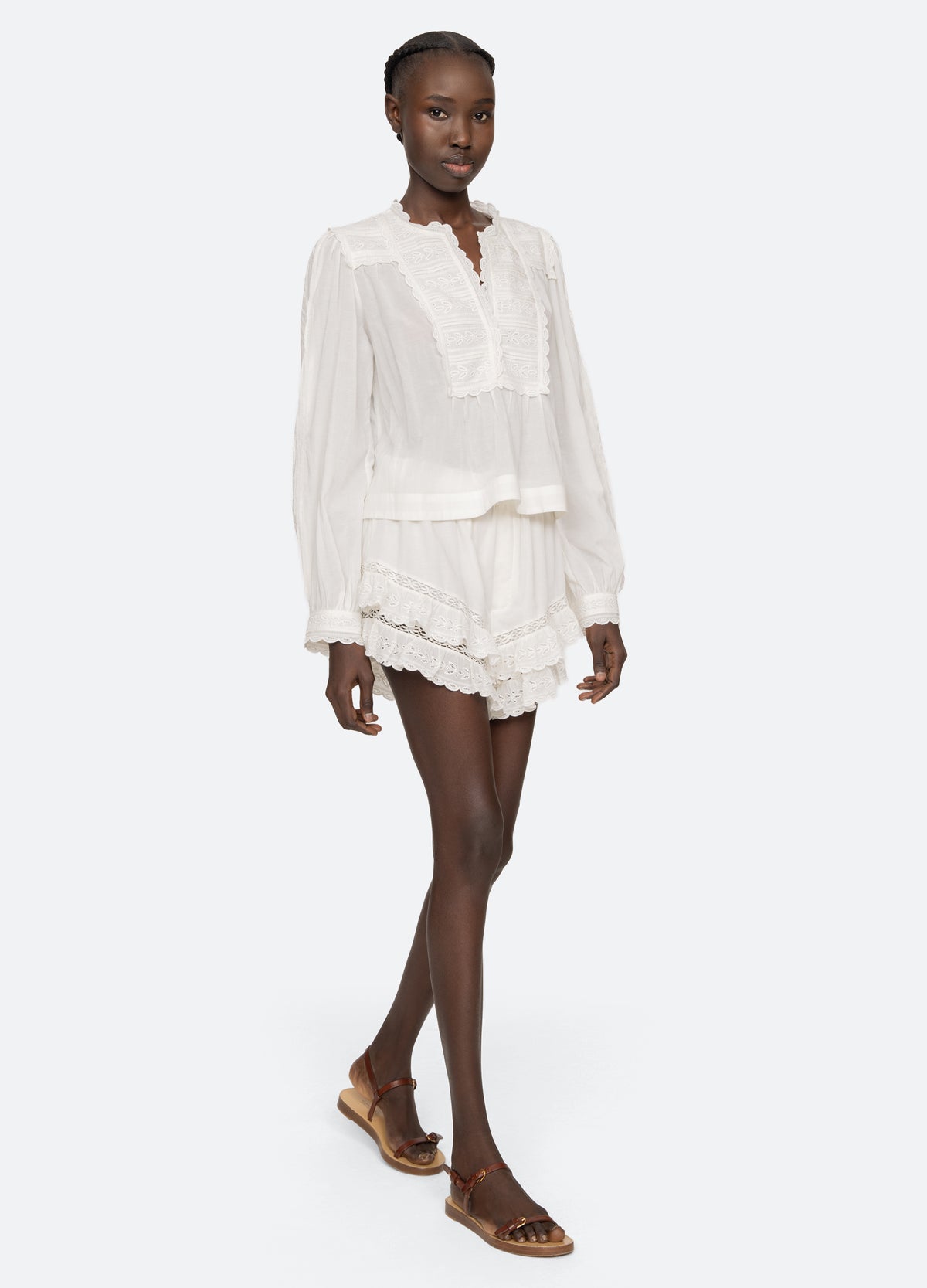 white-eliza l/s top-full body view - 6