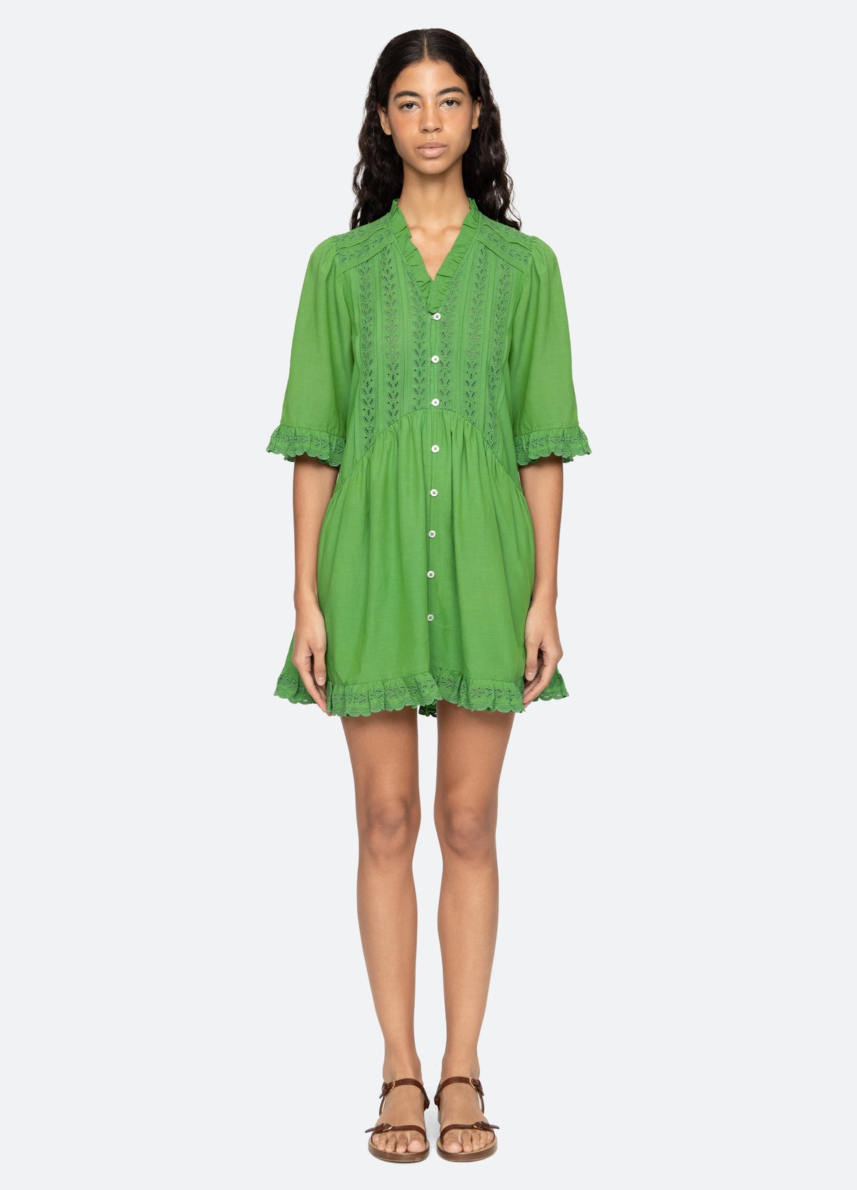 green-eliza mini dress-front view 2 - 5