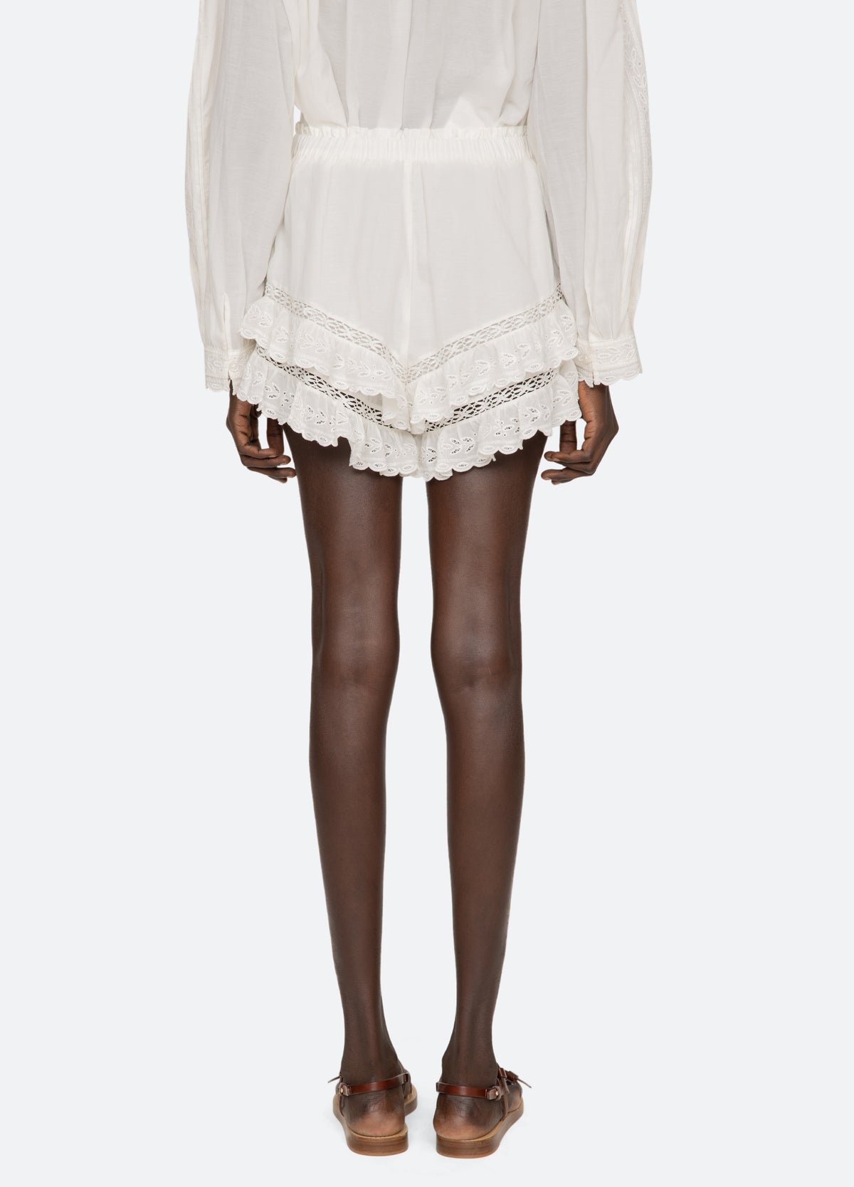 white-eliza shorts-back view - 3