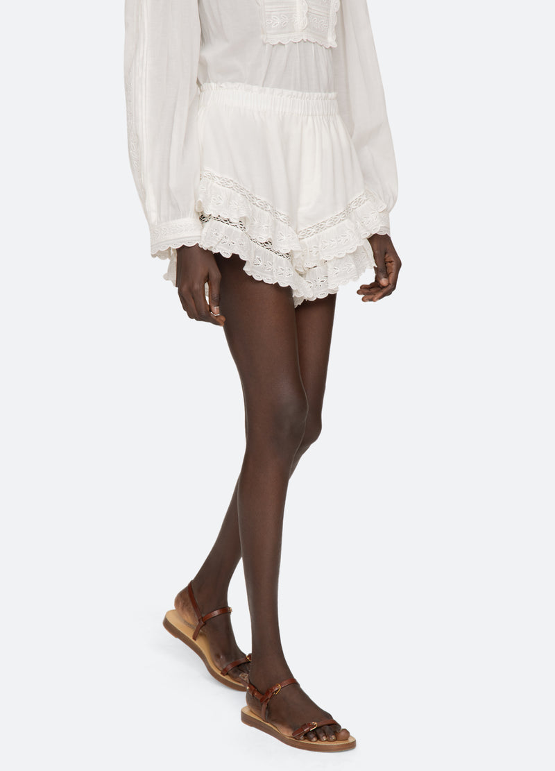 white-eliza shorts-walking view - 6