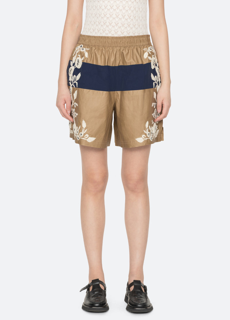 khaki-georgie shorts-front view - 1