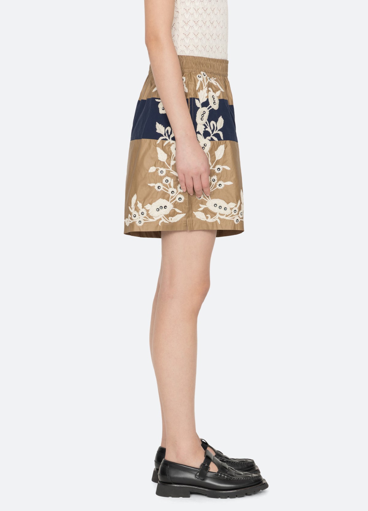khaki-georgie shorts-side view - 5