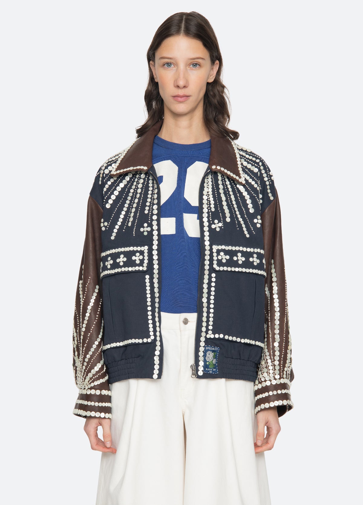 navy-georgie jacket-front view - 2