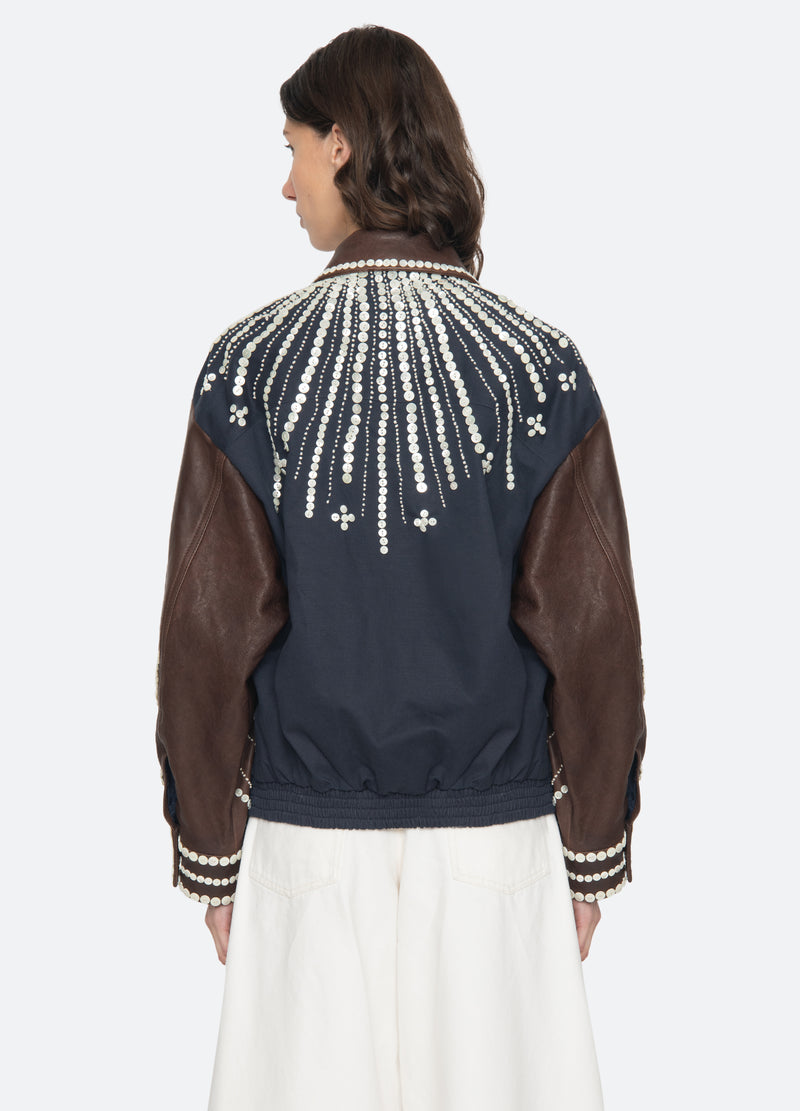 navy-georgie jacket-back view - 3
