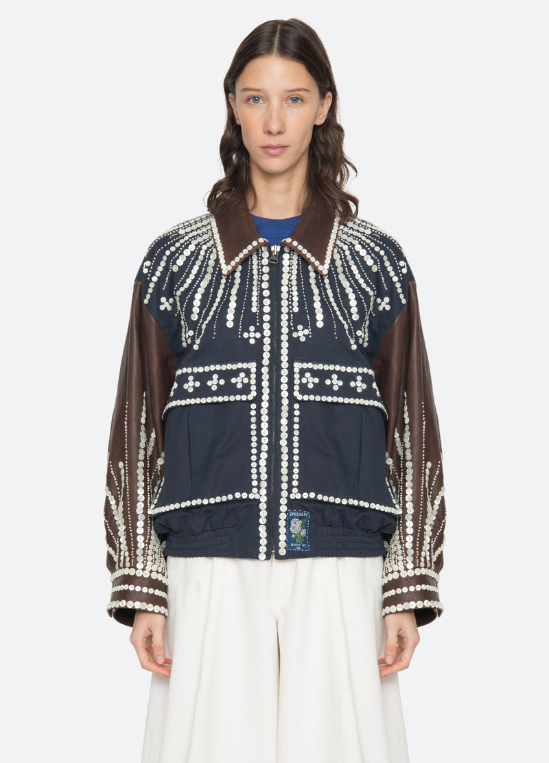 navy-georgie jacket-front view 3 - 7