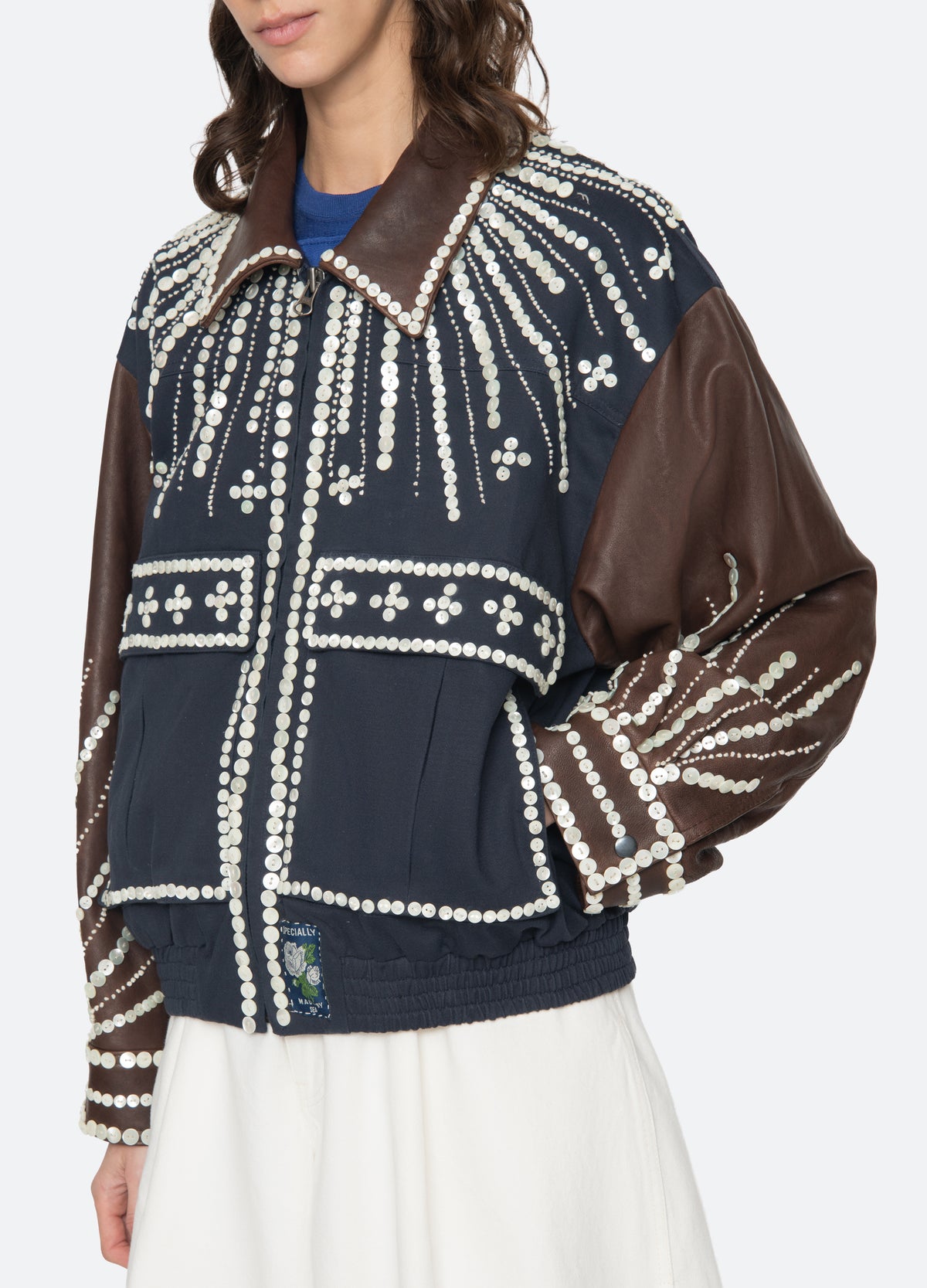navy-georgie jacket-detail view - 8