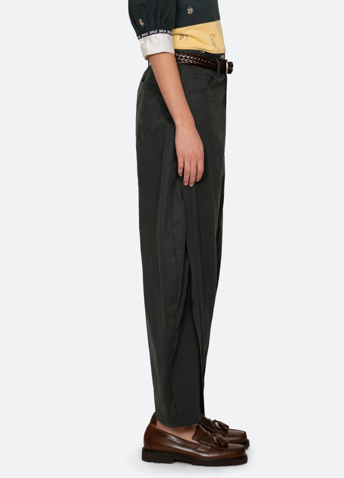green-odessa pants-side view - 9