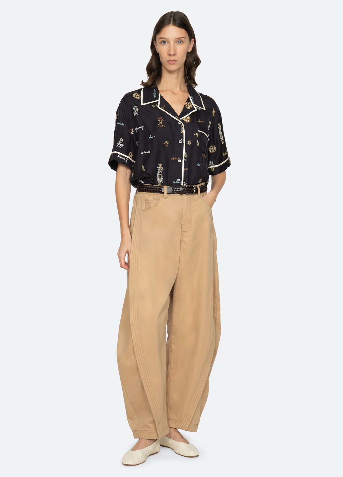 khaki-odessa pants-full body view - 2