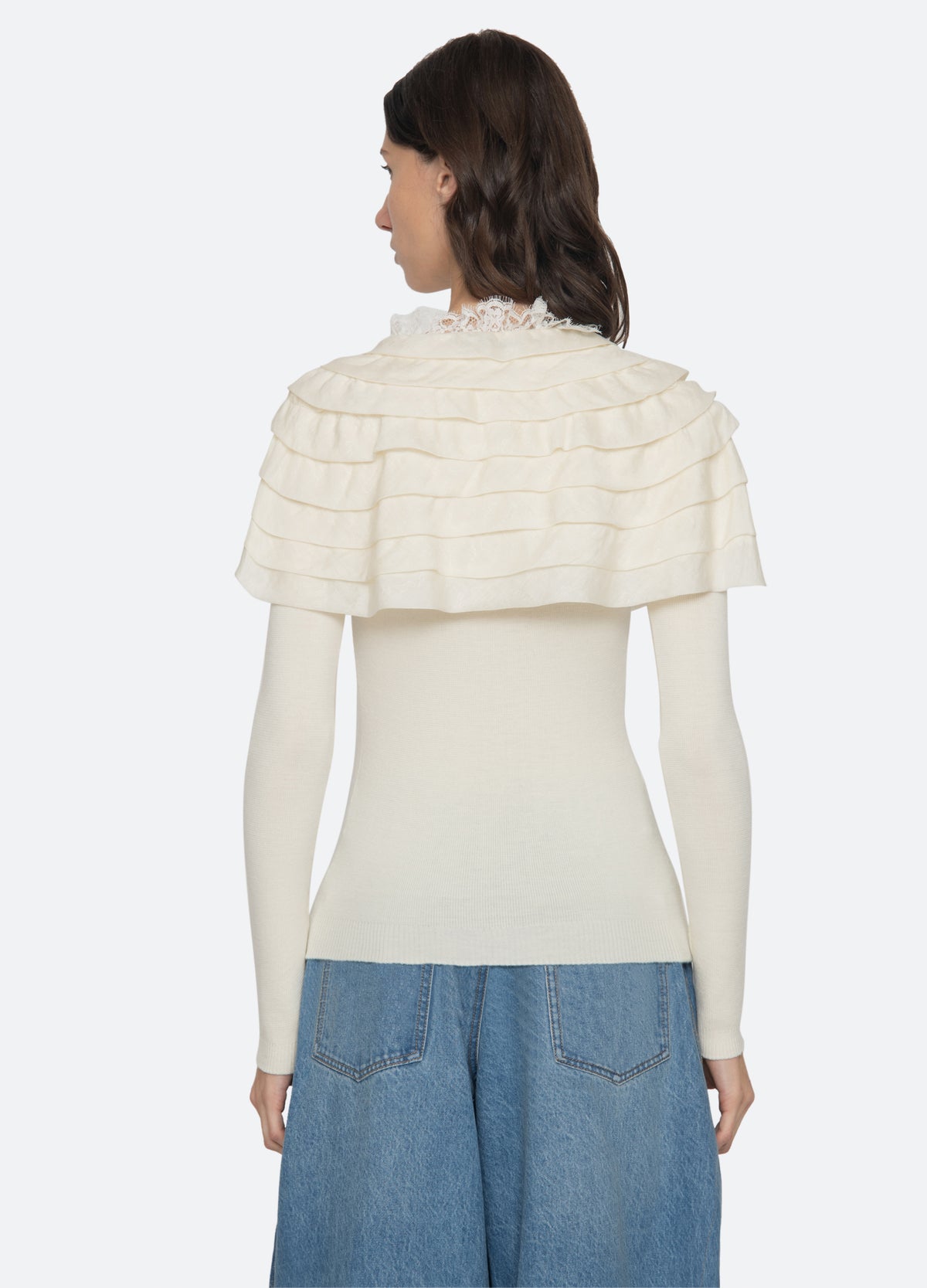 cream-wanda cardigan-back view - 3