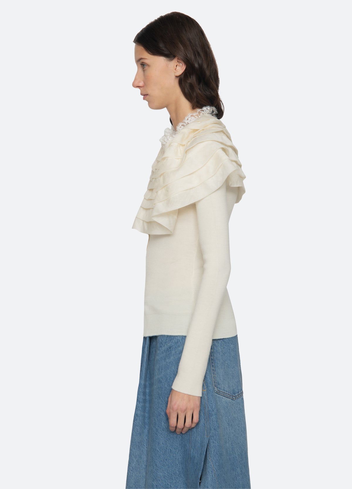 cream-wanda cardigan-side view - 4