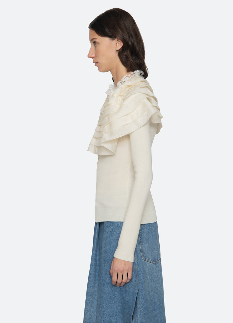 cream-wanda cardigan-side view - 4