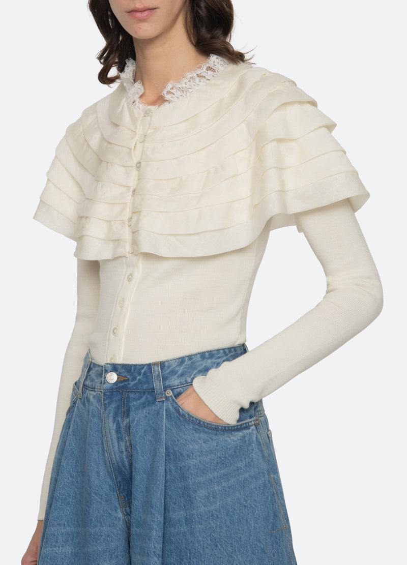 cream-wanda cardigan-detail view - 8
