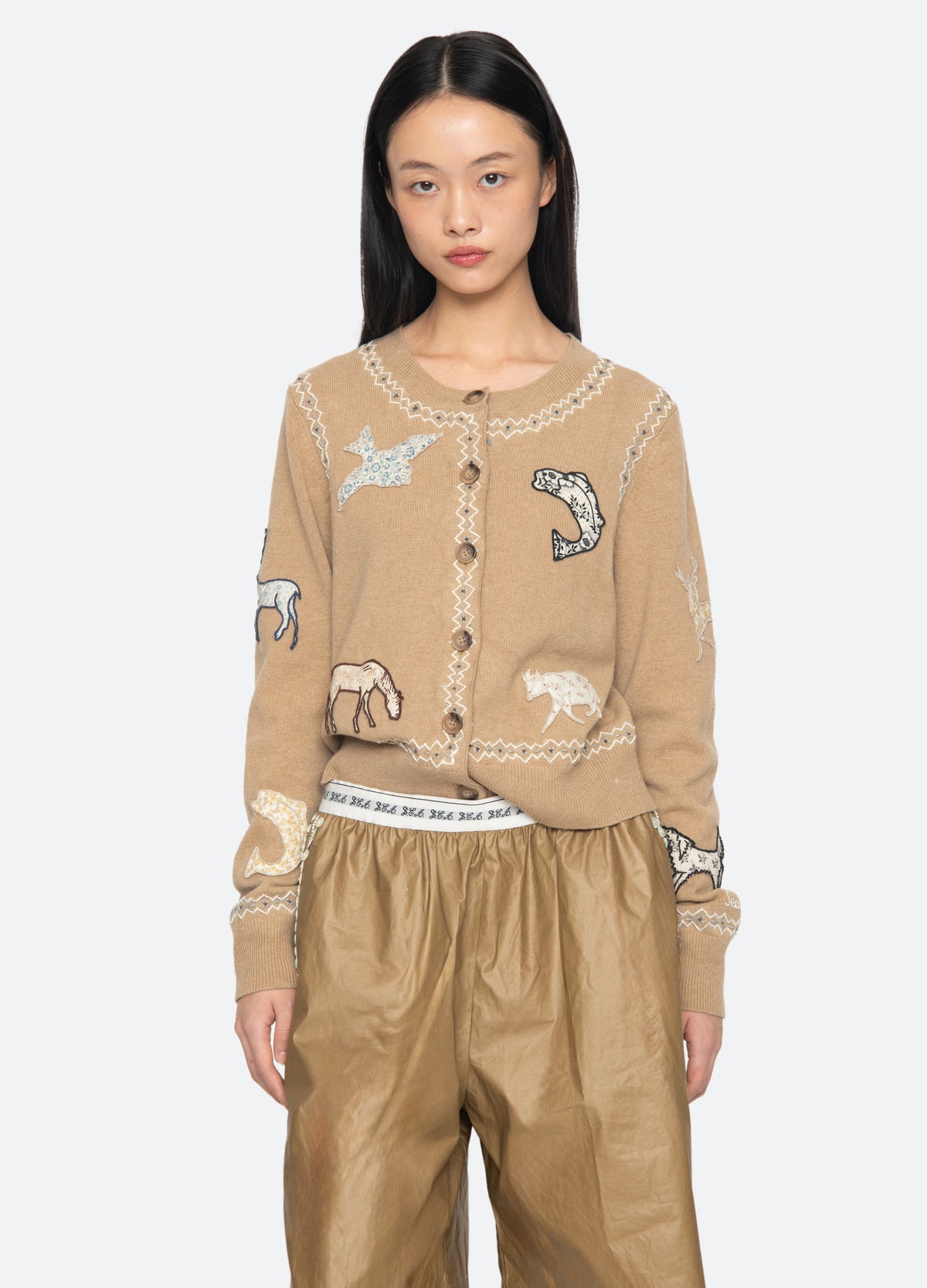 camel-winslow cardigan-front view - 16