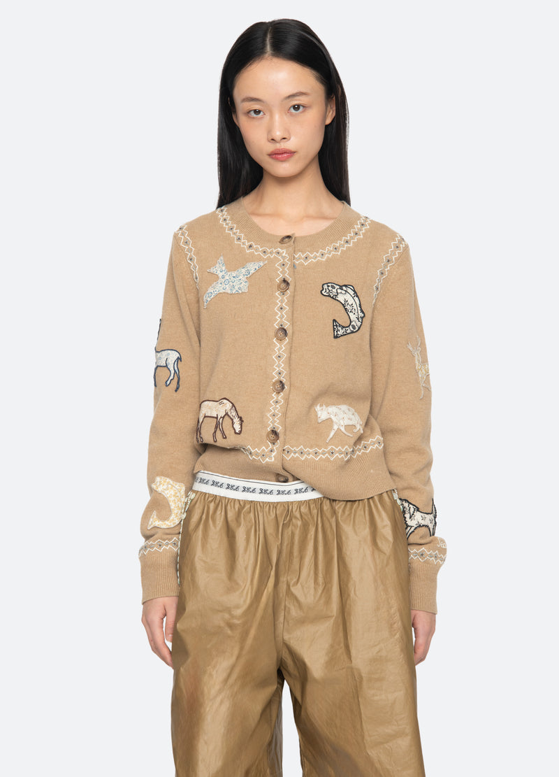 camel-winslow cardigan-front view - 16