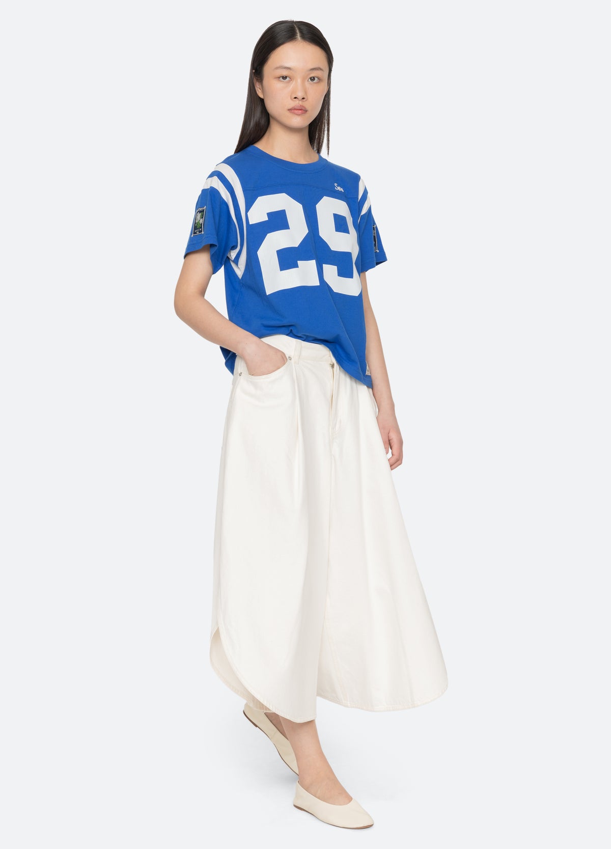 blue-georgie tee-full body view - 7