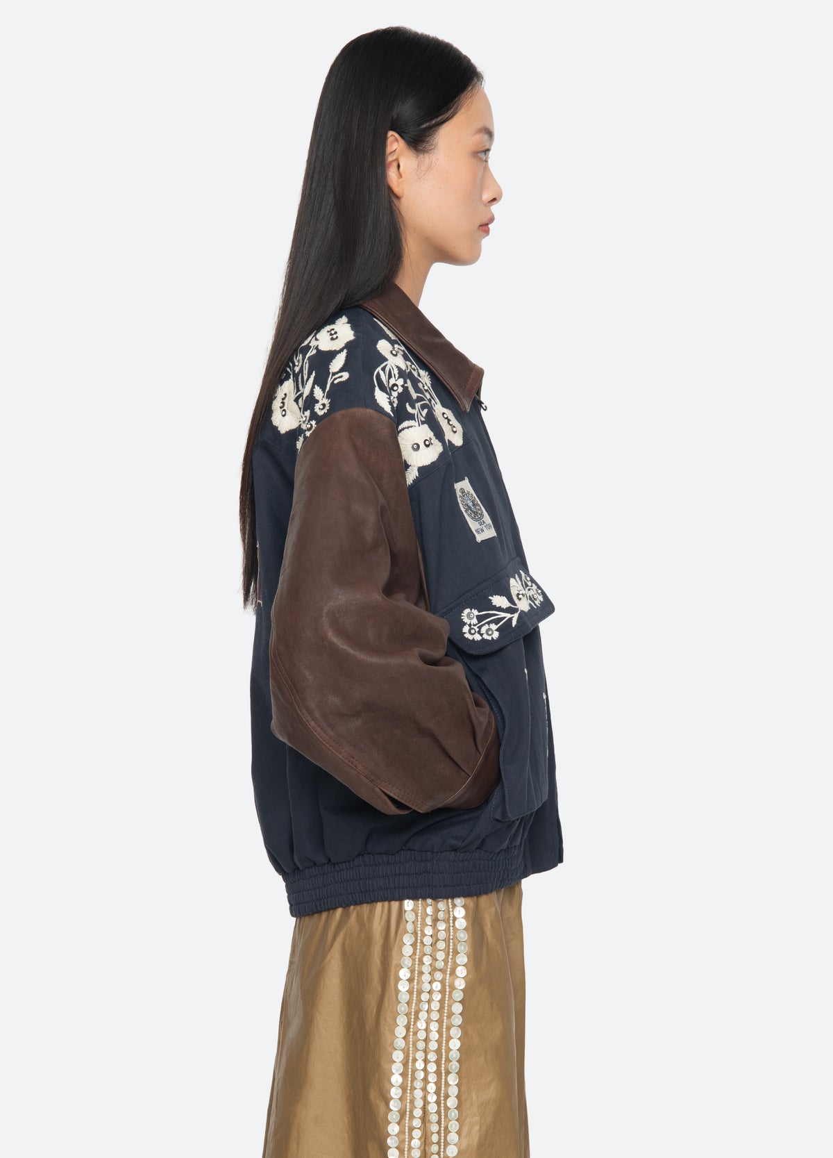 navy-georgie combo jacket-side view - 4