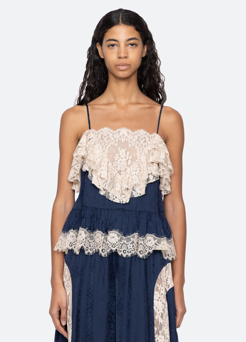 navy-ethel camisole-front view - 5
