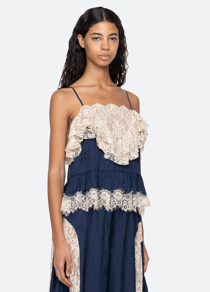 navy-ethel camisole-three quarter view - 4