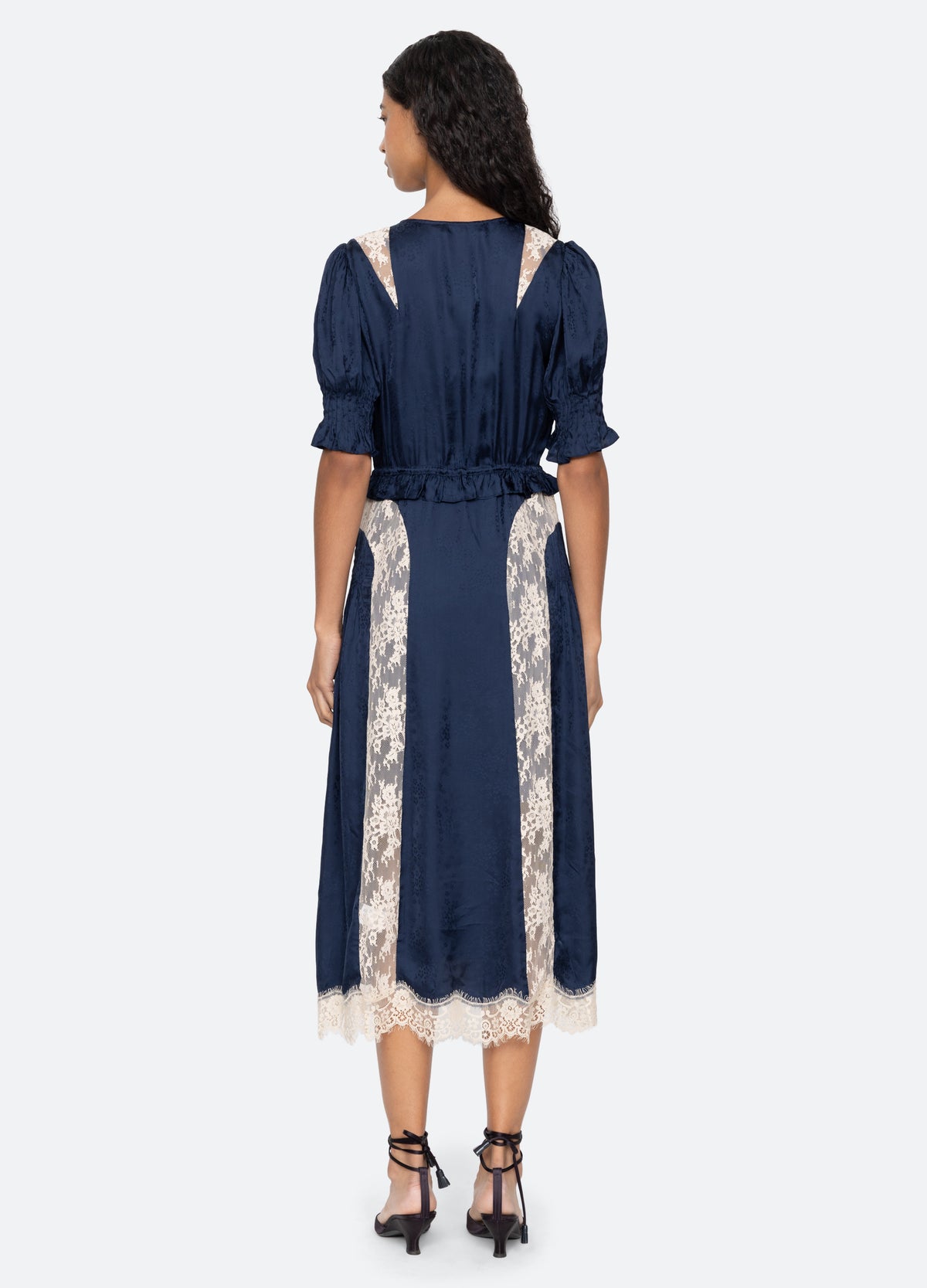 navy-ethel midi dress-back view - 2