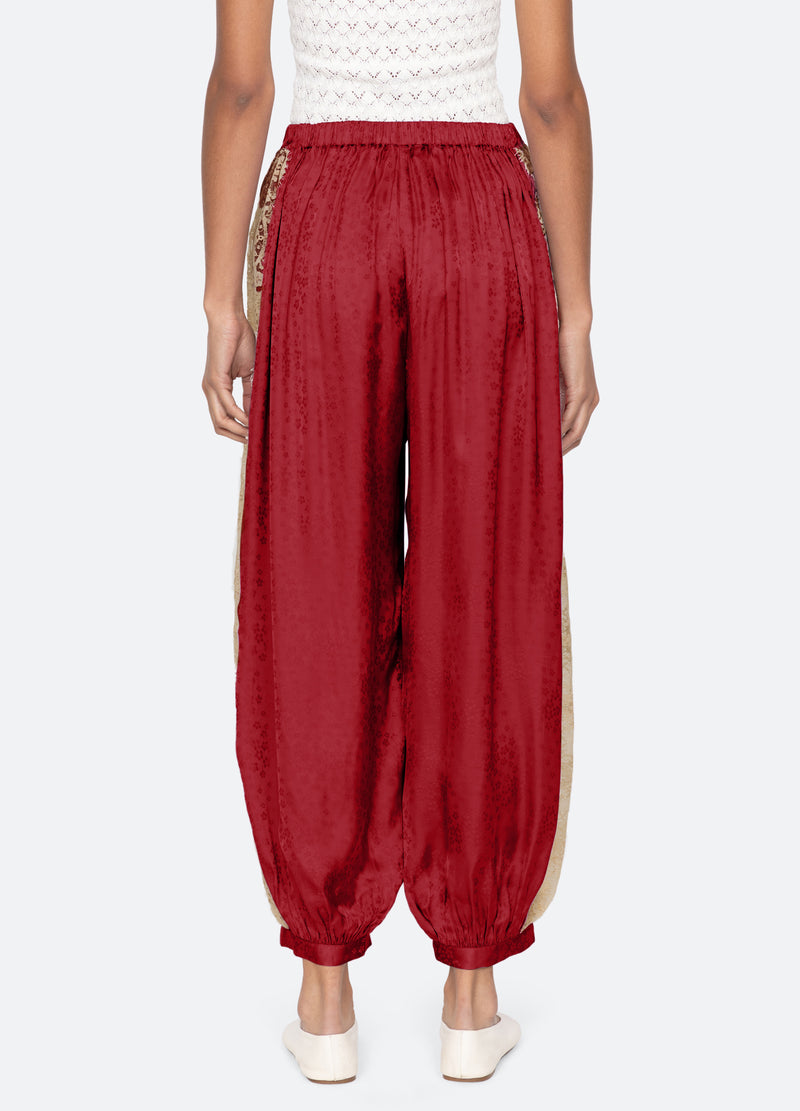 burgundy-ethel bloomer pants-back view - 3