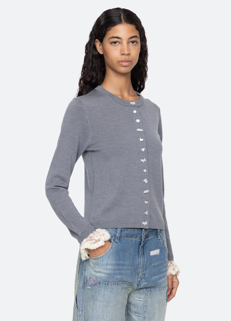 grey-diane cardigan-three quarter view - 11
