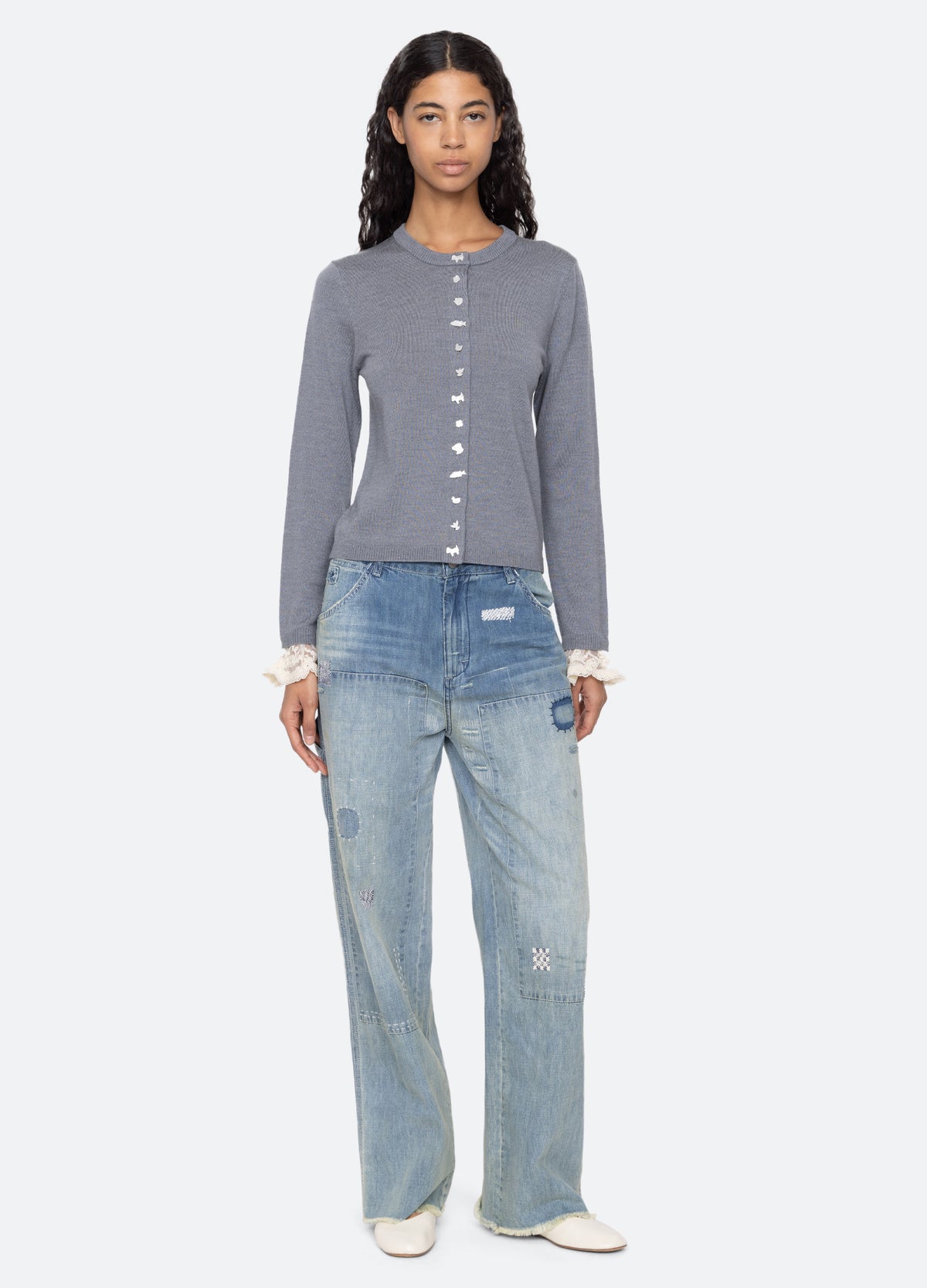 grey-diane cardigan-full body view - 14