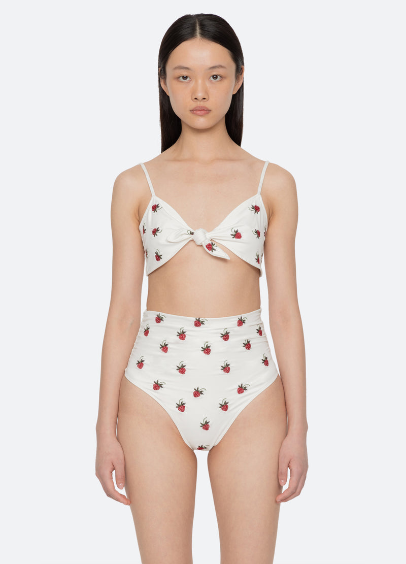 cream-bindi bikini top-front view - 1