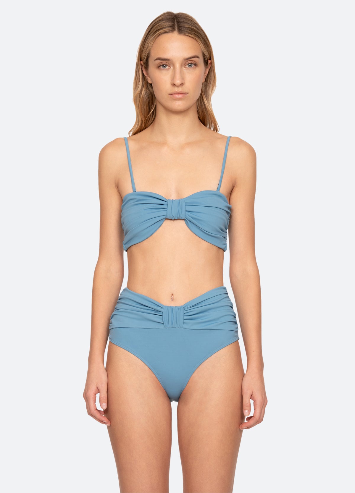 blue-carmella bikini top-front view - 2